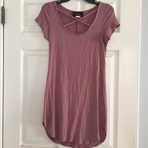 Light Purple Dress with Crisscross Neckline
